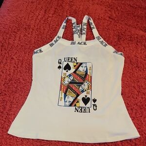 Chic Queen of Spades Graphic Tank Top